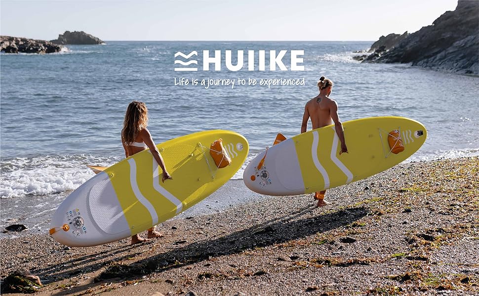 Високоякісні аксесуари для веслування Stand Up - HUIIKE Sup Board, дошка для веслування стоячи з подвійним використанням весла та сидіння для байдарки Веслування стоячи з великою стабільністю Весло для веслування стоячи (жовте)