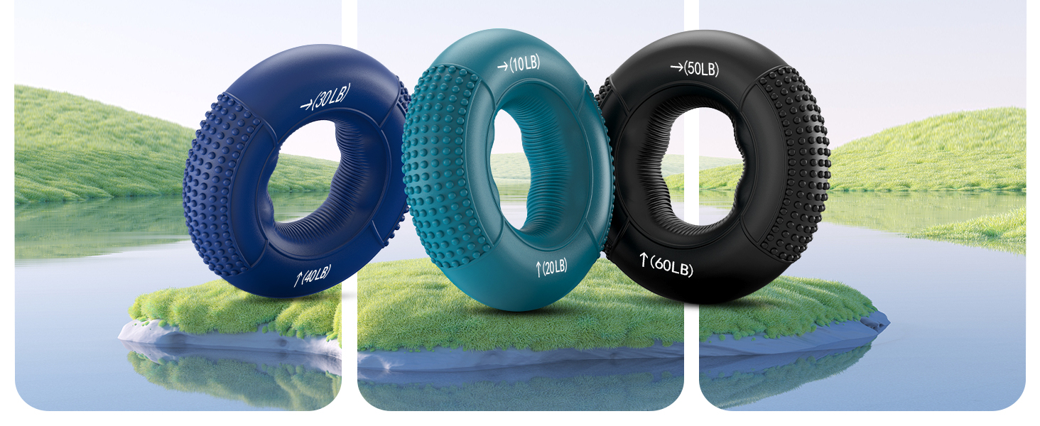 FitBeast Griffkrafttrainer: Набір для тренування хватки та м'язів рук (9 шт.), синій