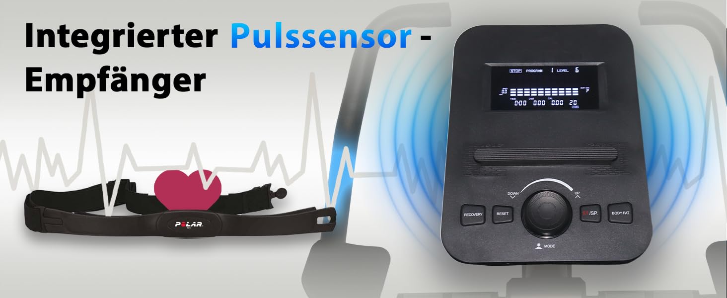 Велотренажер AsVIVA H22 Pro з Bluetooth, магнітним мотором, вимірюванням пульсу та програмами тренувань, сумісний з Kinomap App, для дому