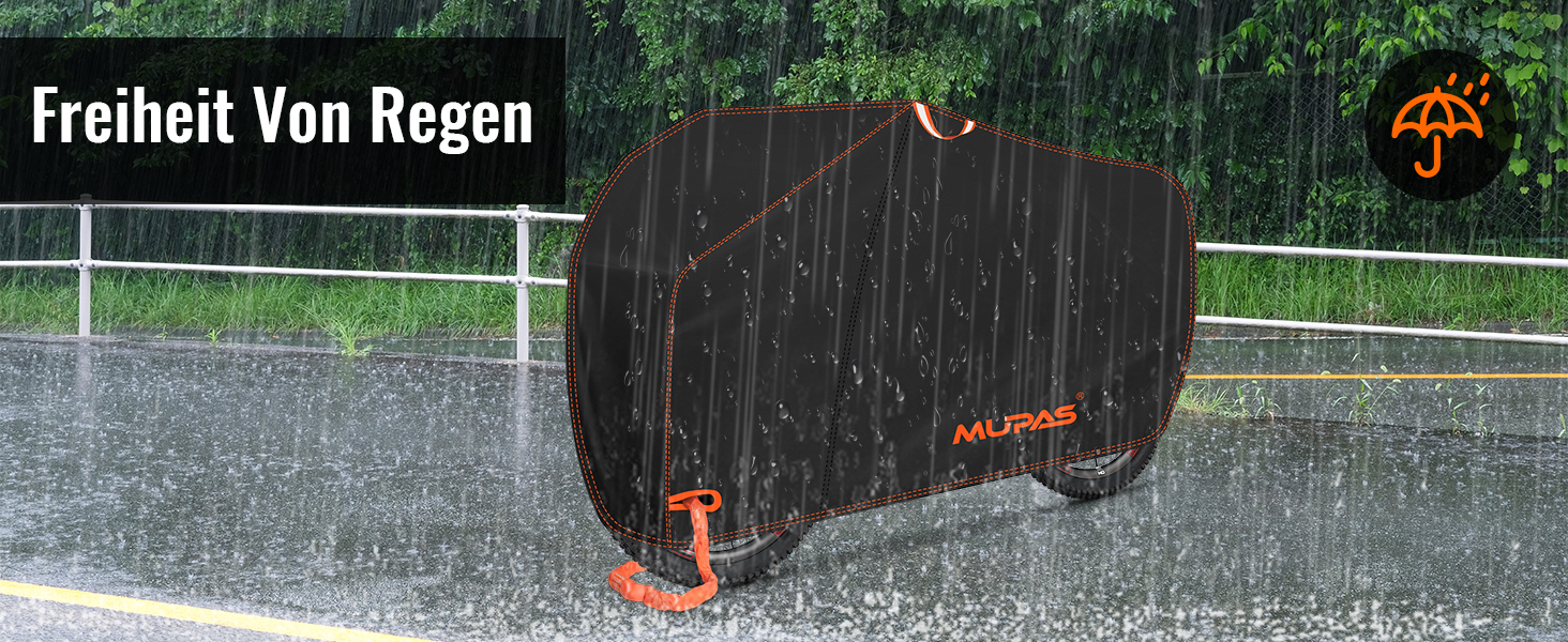 Водонепроникний чохол для велосипеда 210D Oxford, 200 x 110 x 70 cm, чорний. Захист від дощу, пилу та сонця. З отвором для замка та сумкою.