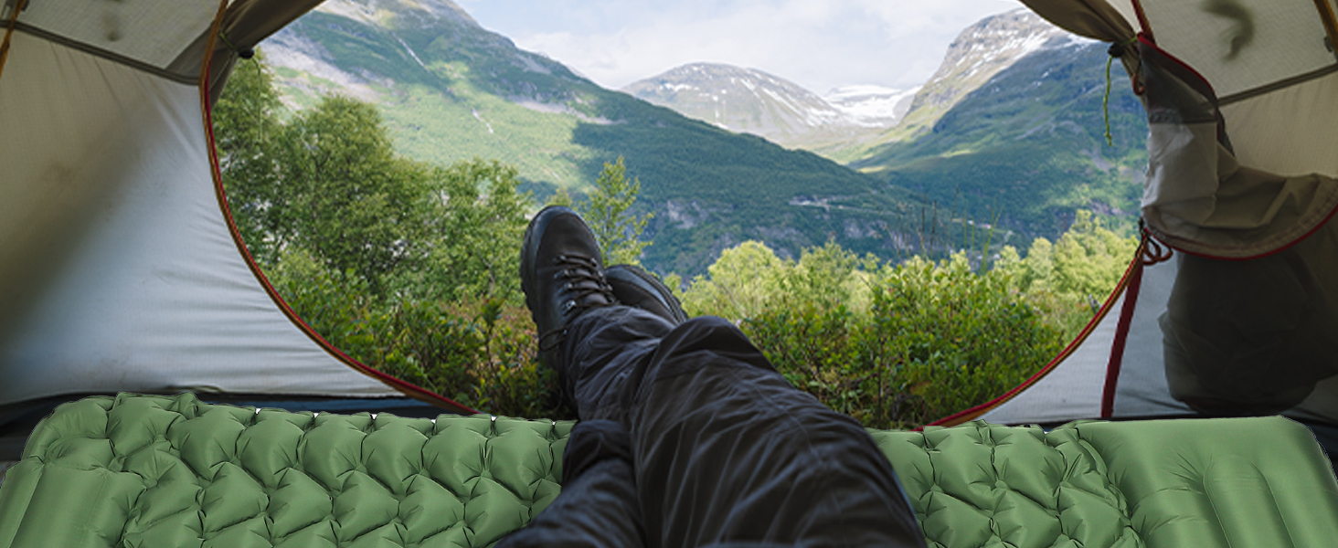 Саморозгортальний килимок для кемпінгу TVWVT, ультралегкий, з ножною помпою