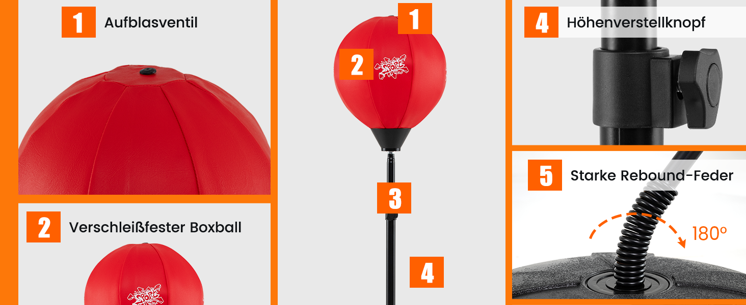 GYMAX Набір для боксу з боксерським мішком 120-154 см, регульований, з рукавичками та насосом, стійка для дітей та дорослих, для боксу, кікбоксингу, швидкісних тренувань, зняття стресу