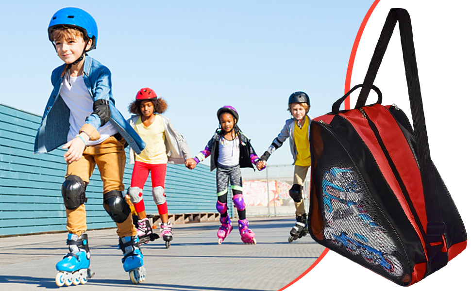 Сумка для ковзанів Tasche - для хокею, фігурного катання, лиж, червона, з регульованим ременем