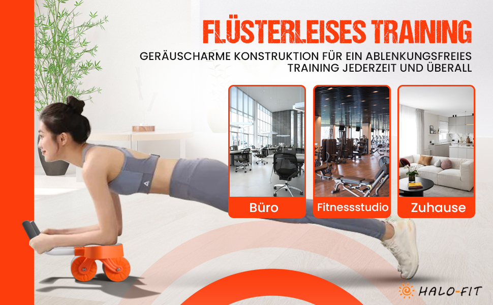 Ролер для пресу HALOFIT - ергономічний тренажер для всього тіла | Ролик для пресу з пружиною | Колесо для пресу | Ролер для пресу HALOFIT | Тренажер для кора