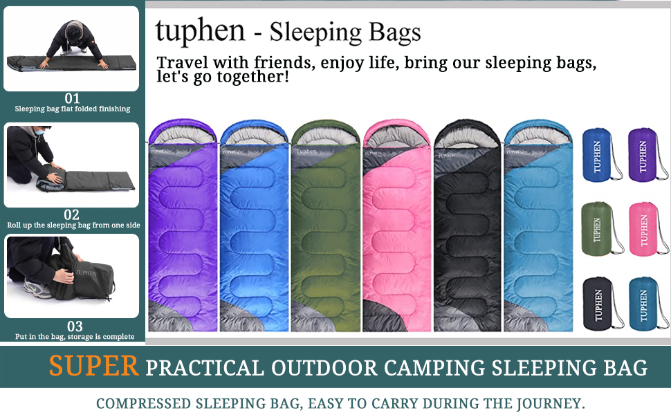 Спальний мішок 3-4 сезони для дорослих та дітей - легкий, водонепроникний, для кемпінгу та подорожей (86.61''x31.49'', фіолетово-сірий)