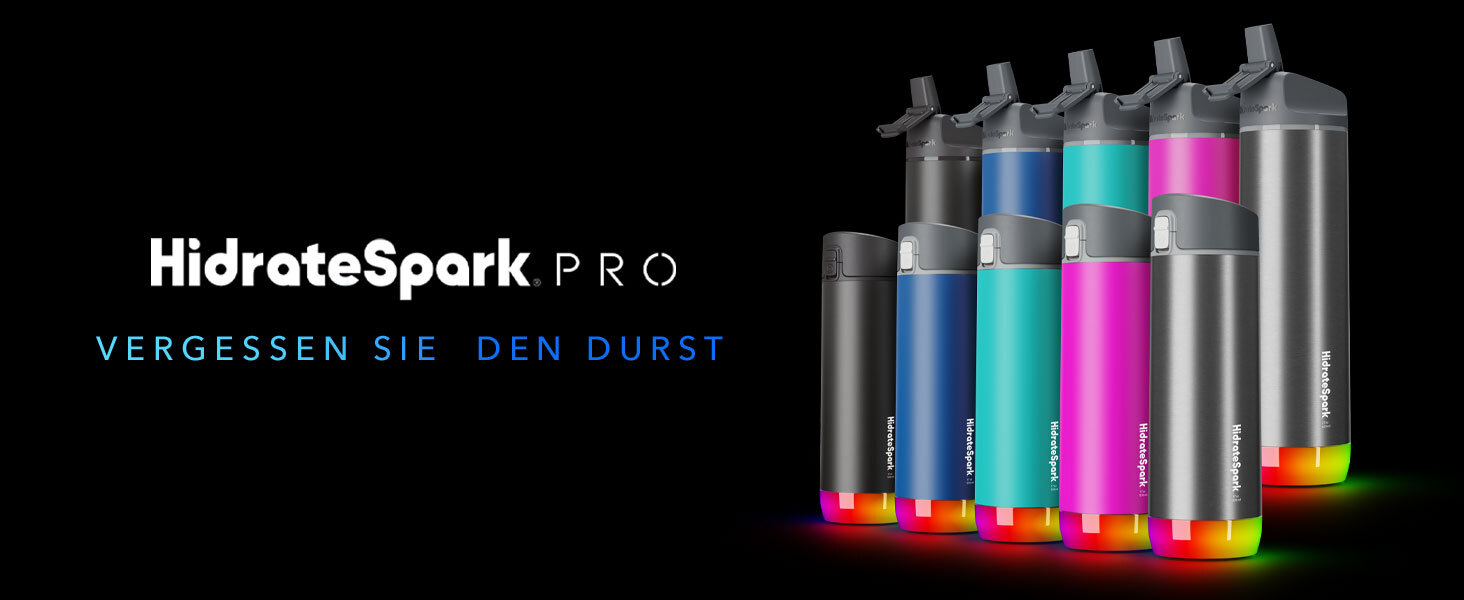 Розумна пляшка для води Hidrate Spark PRO з підсвіткою, відстеженням гідратації, 483 мл, нержавіюча сталь