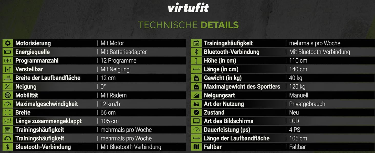 Біговий тренажер VirtuFit TR-50i: складаний, для дому, до 120 кг, з нахилом