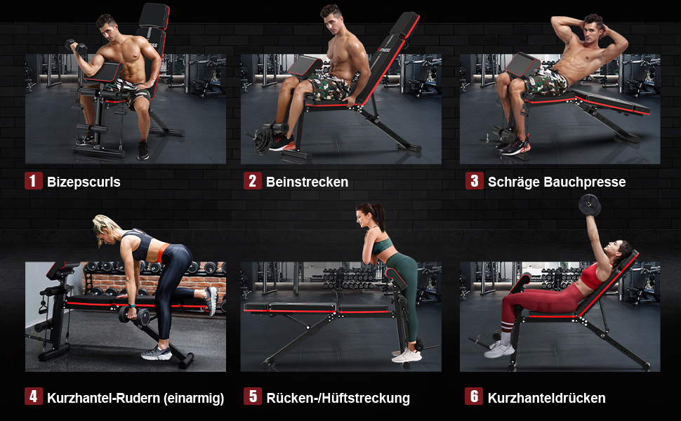 Регульована лава для тренажерного залу вдома, 350кг, складана лава з підніжжям для ніг та упором для преса, нахильна та відкидна лава для дому