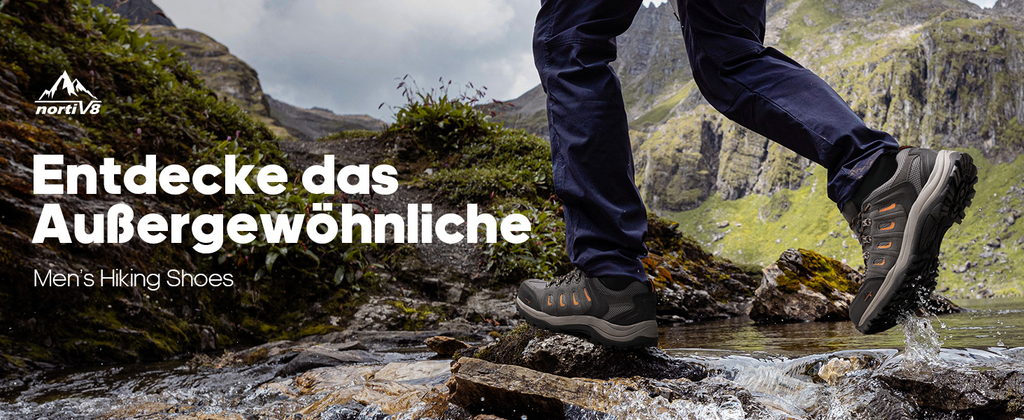 Чоловічі водонепроникні трекінгові черевики NORTIV 44 EU (Чорний, Сірий)