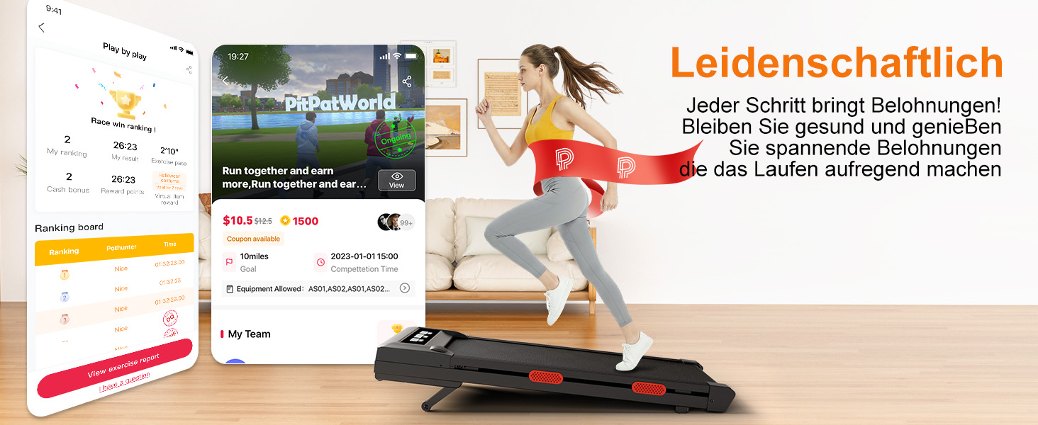 Бігова доріжка Lacuffy Walking Pad з нахилом для дому та офісу, керування через додаток, AI-тренування, підтримує до 136 кг, 90 см, чорна