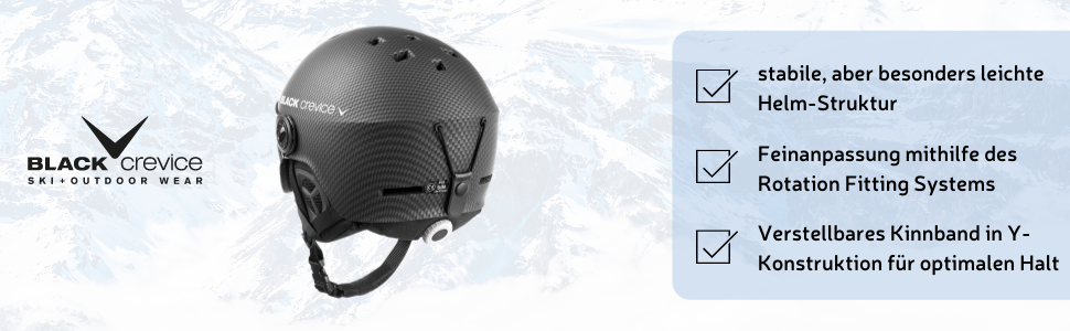 Шолом гірськолижний BLACK CREVICE Gstaad з візором (стиль пілота) | Полікарбонат, дихаючий, регульований | XS/S (51-54 см) | Carbon Navy/Orange