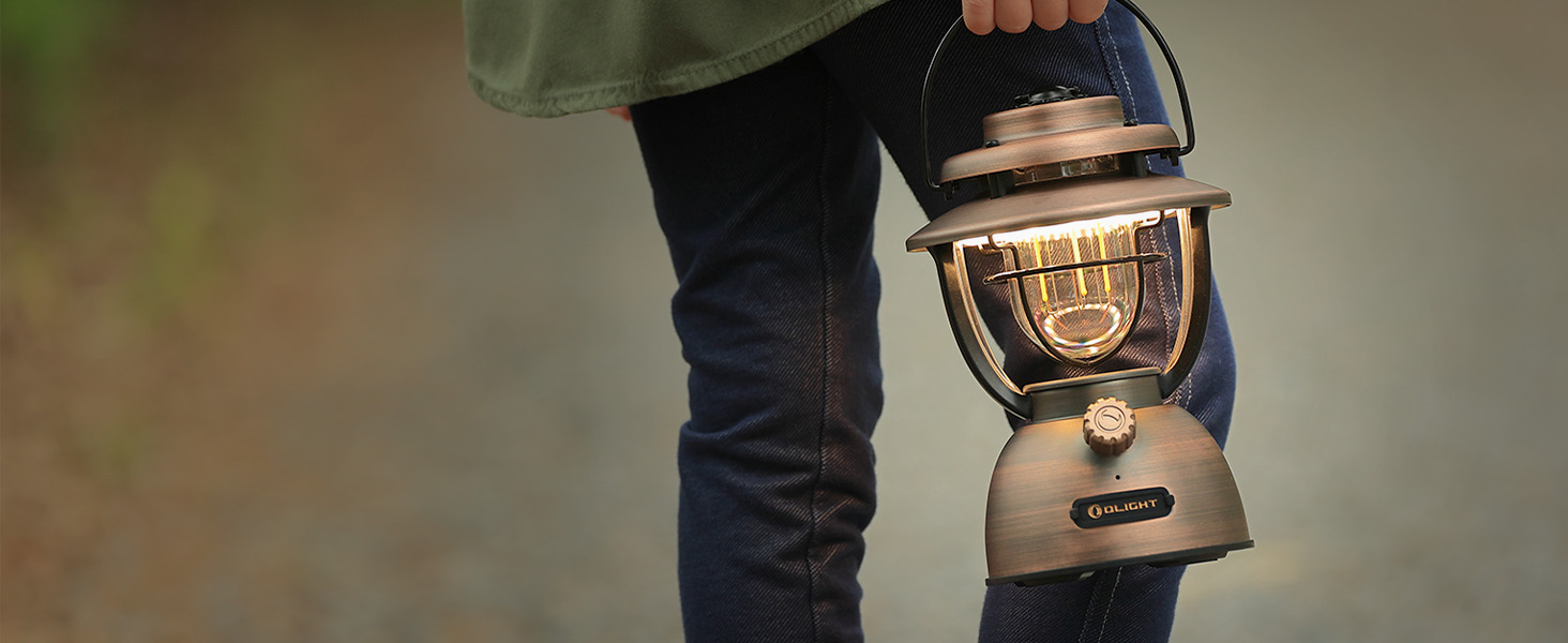 Ліхтар кемпінговий Olight Olantern Classic 2 Pro: 300 LM, USB, регулювання яскравості, Power Bank, для кемпінгу, саду, відпочинку, вінтажний дизайн, мідний колір