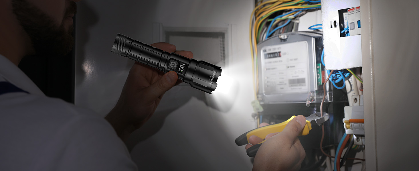 LED ліхтарик Gearlite: 6000 люмен, тактичний, з регулюванням фокусу, 3 режими, водонепроникний (IP65), для кемпінгу, риболовлі, надзвичайних ситуацій та піших прогулянок