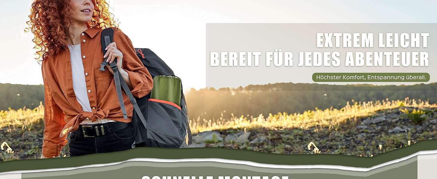 Каремат туристичний надувний Isomatte Camping з вбудованим насосом, зелений - для походу, кемпінгу, відпочинку на природі