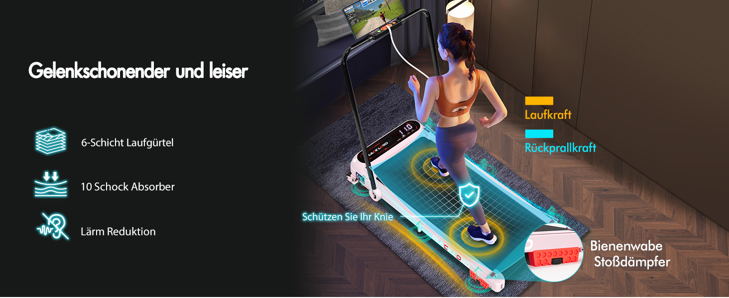 Біговий доріжка BLACK LORD X7, Walking Pad під стіл, 3.0PS, до 130кг, Bluetooth, 3 рівня нахилу, рожевий