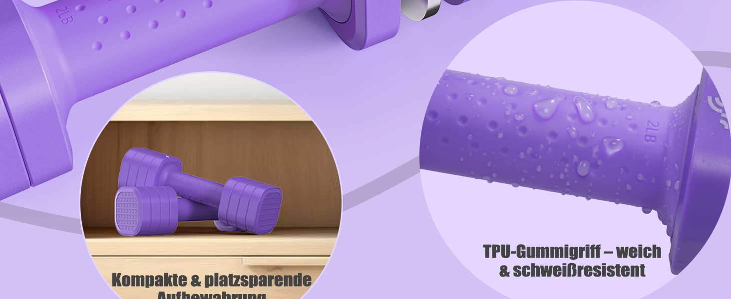 Sportneer Регульовані гантелі для жінок - набір з 2 гантелей (0,9–2,3 кг кожна), 4-в-1 набір гантелей з неслизьким TPU-покриттям, для домашнього спортзалу, фітнесу та силових тренувань (Лідія)