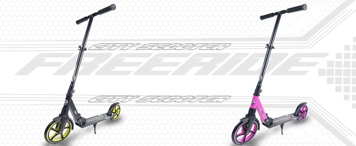 Самокат Freeride WELLIFE RGX з великими колесами 200 мм та амортизацією, складний міський самокат для дорослих та дітей