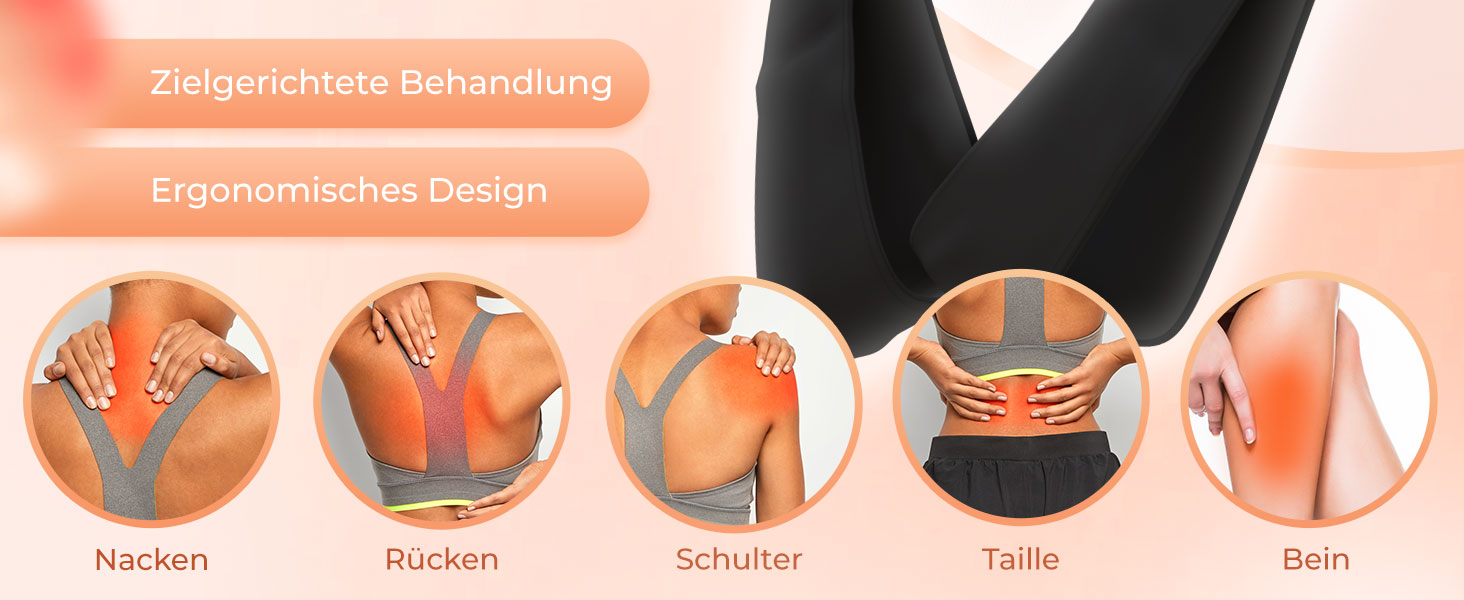 Масажер MASSAGEWERK Shiatsu для шиї та спини, електричний з функцією підігріву, чорний, для зняття м'язових болів та напруги, ергономічний