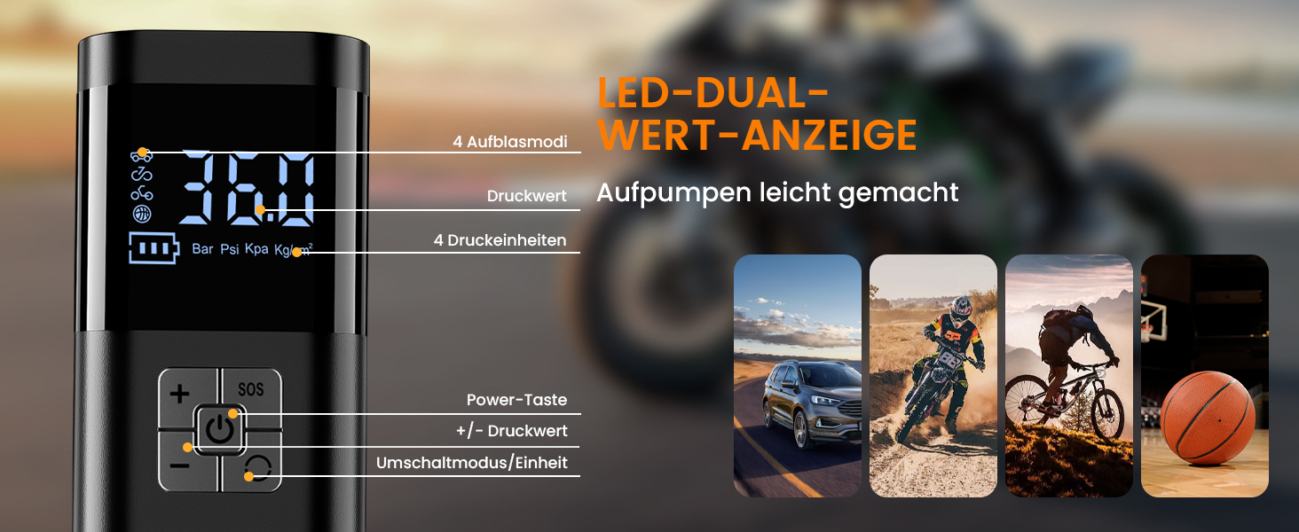 Електричний акумуляторний компресор для велосипеда, авто, мотоцикла та м'ячів SERVOMASTER (150 PSI)