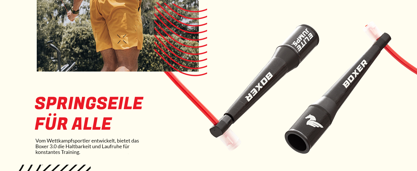 Стрибальний скакалка Elite Jumps Boxer 3.0 для дорослих, PVC Speed Rope для боксу, кросфіту та кардіо, регульована, чорна