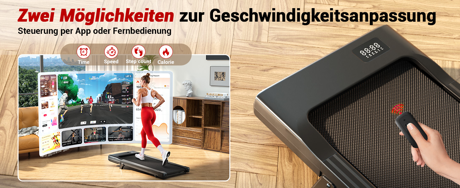 Walking Pad Superun з нахилом 6% – біговий доріжка для дому, максимальна швидкість 12 км/год, з додатком та пультом дистанційного керування. Робочий стіл, максимальне навантаження 136 кг, 90 см, колір Чорний.