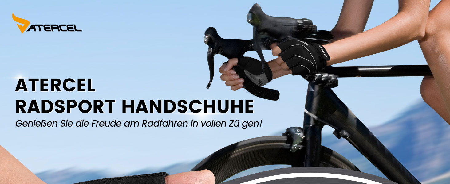Велосипедні рукавички ATERCEL для чоловіків та жінок, 5 мм SBR-подушка, дихаючі спортивні рукавички, амортизуючі MTB-рукавички, чорний, XL