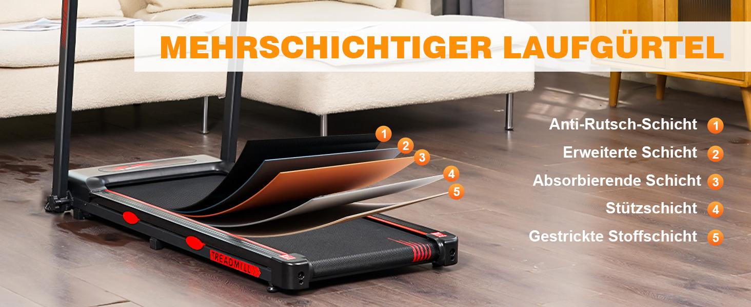 Біговий тренажер RAOO MIN для дому, 1-12 км/год, двигун 2.5HP, складаний, з LED-дисплеєм, підставка для iPad/телефону, Bluetooth-динамік, чорний