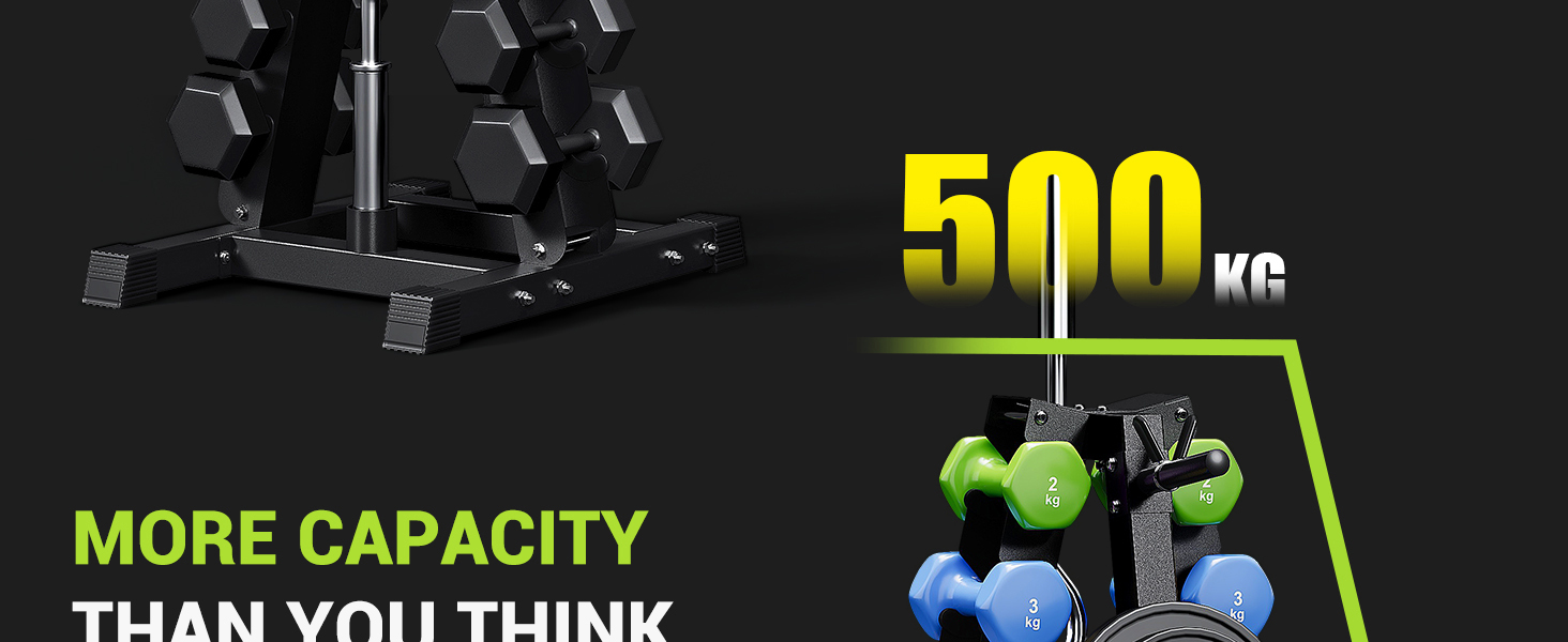 Стойка для гантелей Dripex на 3/5 рівнів, регульована, до 500 кг, сумісна з гантелями, гирями та штангами