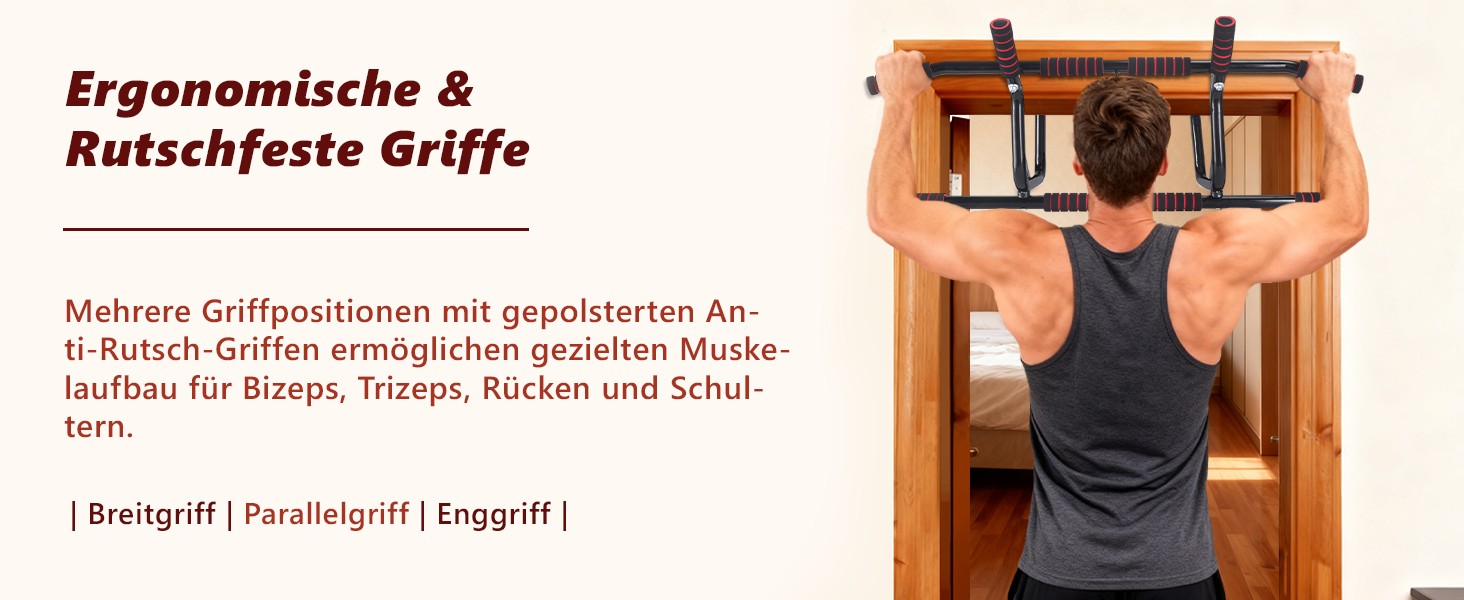Турнік для дверей Klimmzugstange - турнік для підтягувань на дверний проріз без свердління, з м'якими ручками, 80-90 см