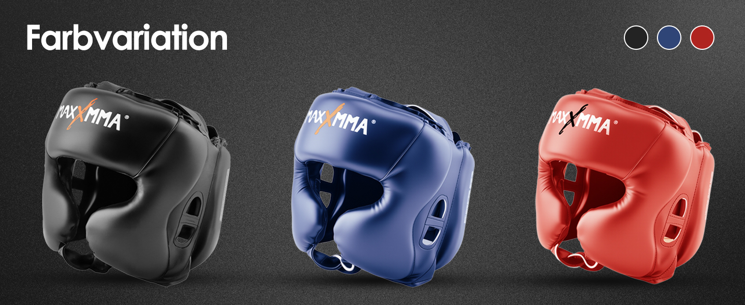 Захист для голови MaxxMMA L/XL для боксу, ММА, кікбоксингу, карате, тхеквондо (червоний)