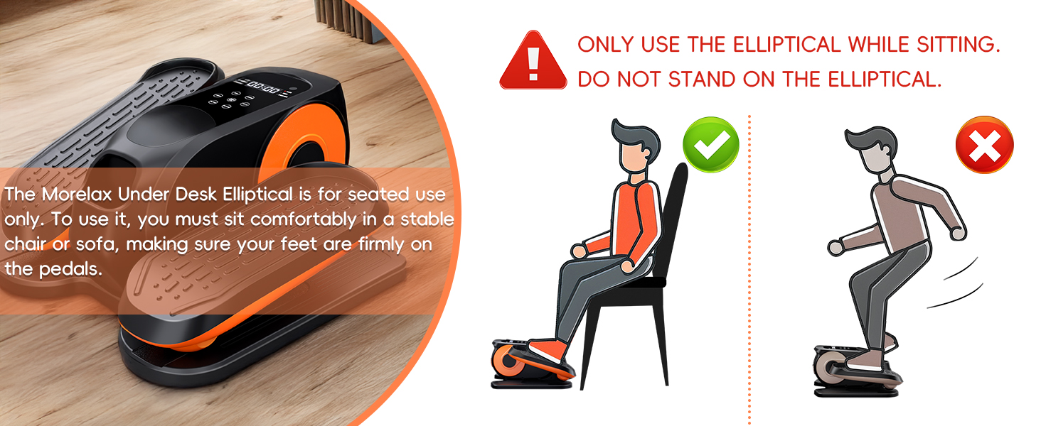 Morelax Mini Ellipsentrainer: компактний електричний тренажер для дому з пульт дистанційного керування, дисплеєм та неслизьким покриттям. Чорний колір