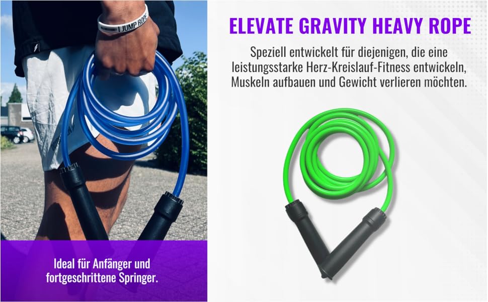 Мотузка Elevate Gravity - 3 м, 10 мм скакалка, ПВХ, помаранчева