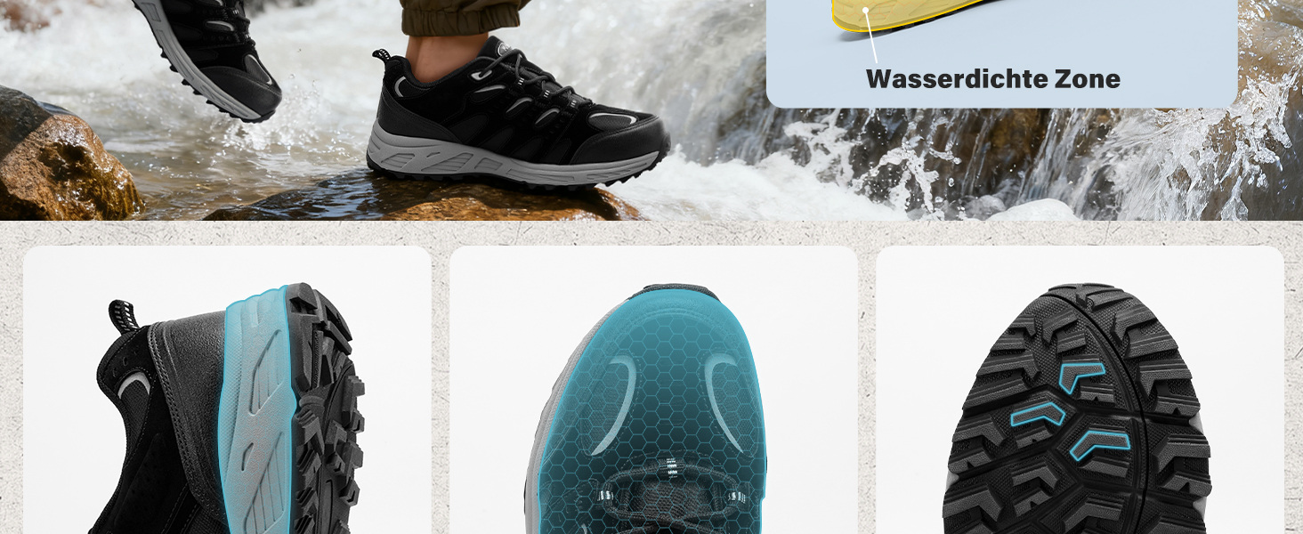 Черевики Kricely для трекінгу та хайкінгу: чоловічі туристичні черевики, спортивне взуття для гір, хайкінгу та трекінгу, чорний, 47 EU