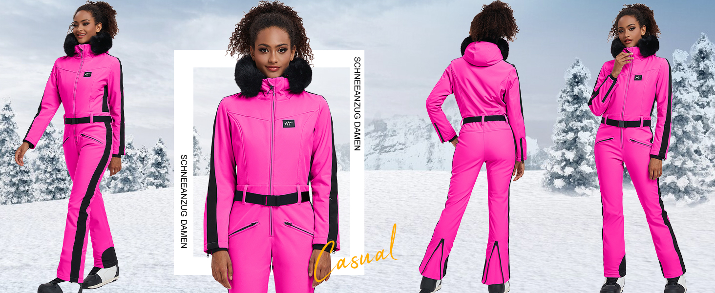 Жіночий гірськолижний костюм-комбінезон HOTIAN. Водонепроникний, вітронепроникний, теплий зимовий костюм для сноуборду та лиж. Білий/Чорний.