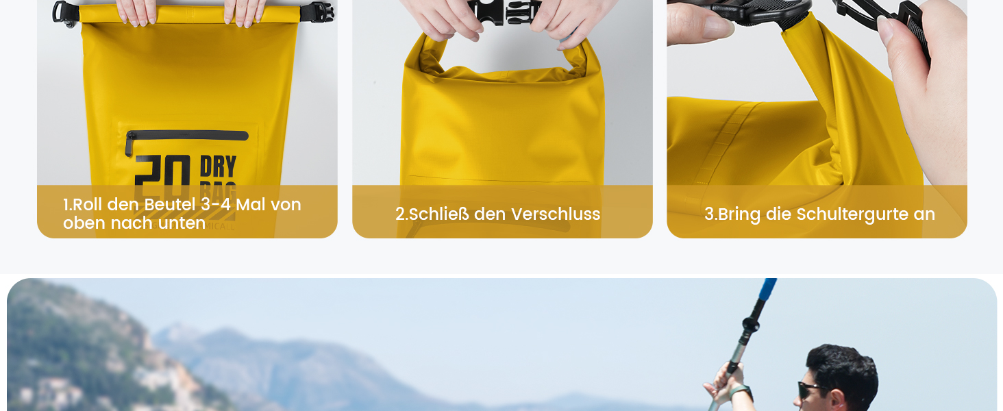 Водонепроникний рюкзак-сумка Lamicall Dry Bag 5/10/20/30/40L - міцний, стійкий до подряпин, для водного спорту, пляжу, подорожей