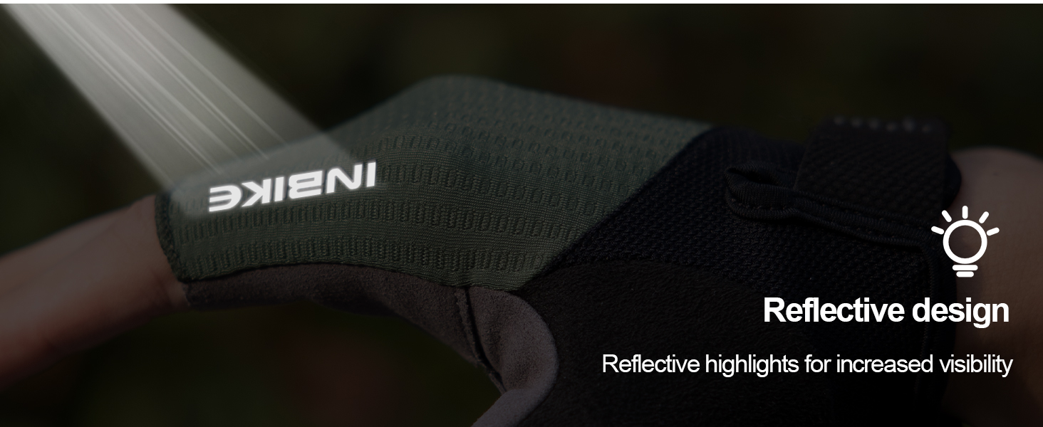 Велосипедні рукавички Inbike для чоловіків, напівпальцеві, літні, ударостійкі, еластичні, дихаючі, світловідбиваючі, зелені, розмір L