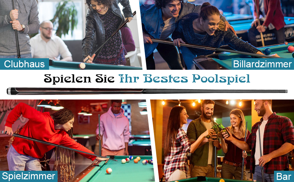 Більярдний кий з карбону, 58 дюймів, 12.5 мм наконечник, 20/21 унція, для аматорів та професіоналів