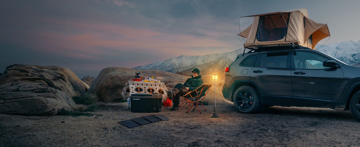 Кемпінговий ліхтар BougeRV CL01-EU: 13400mAh, 6000LM, IPX5, регульована висота та кут
