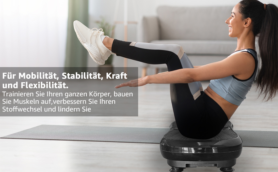 Віброплатформа з Bluetooth, 1-99 рівні інтенсивності, 5 програм для фітнесу вдома для схуднення, м'язового розвитку та тренування всього тіла