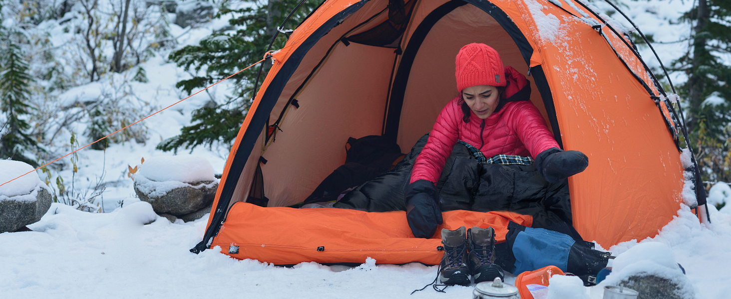 Спальний мішок Bessport фланелевий для кемпінгу 3-4 сезони -10°C-20°C | Зимовий, легкий, водонепроникний та теплий для дорослих та дітей, для подорожей з рюкзаком, кемпінгу, походів та подорожей. Фланелевий, блакитний, зелений (-5℃)
