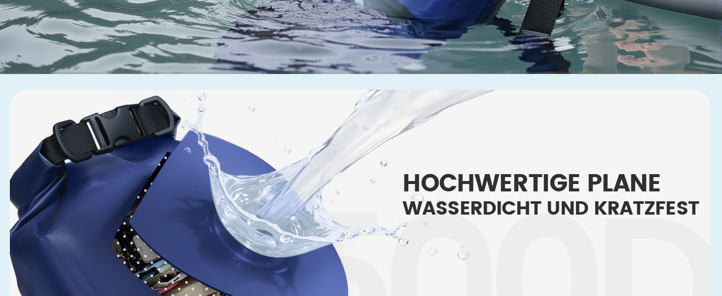 Водонепроникний рюкзак-сумка Dry Bag Lamicall 10 літрів, блакитний - міцний, з водонепроникним чохлом для телефону