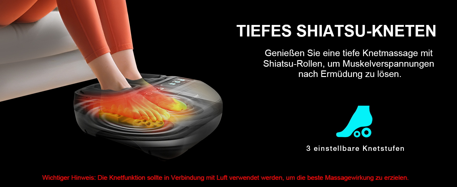 Масажер для ніг Shiatsu з підігрівом для планарної фасції та невропатії, портативний, до 43 розміру, ідеальний подарунок для батьків