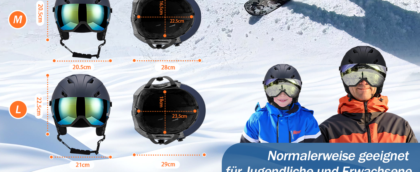 Шолом для лиж та сноуборду з маскою UV400, білий, унісекс, M