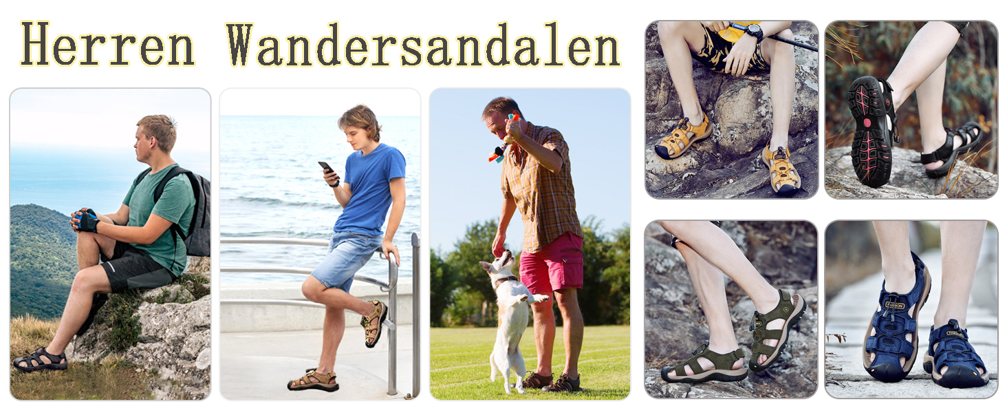 Чоловічі сандалі з натуральної шкіри для пляжу, піших прогулянок та туризму. Легкі, дихаючі сандалі для активного відпочинку та риболовлі. Розмір 43 EU, колір коричневий.