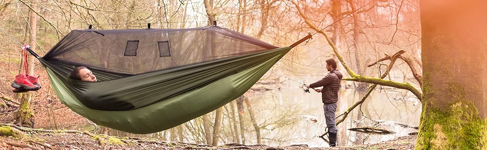 Гамак Amazonas Moskito-Traveller Thermo Ultra-Light з москітною сіткою 2.75x1.4м до 200кг