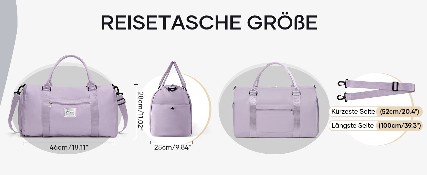 Спортивна сумка-мішок для чоловіків та жінок з відділенням для взуття та мокрих речей, сумка для подорожей, ручна поклажа, фітнес-сумка, сумка для тренувань, блакитний колір (A11-lila)