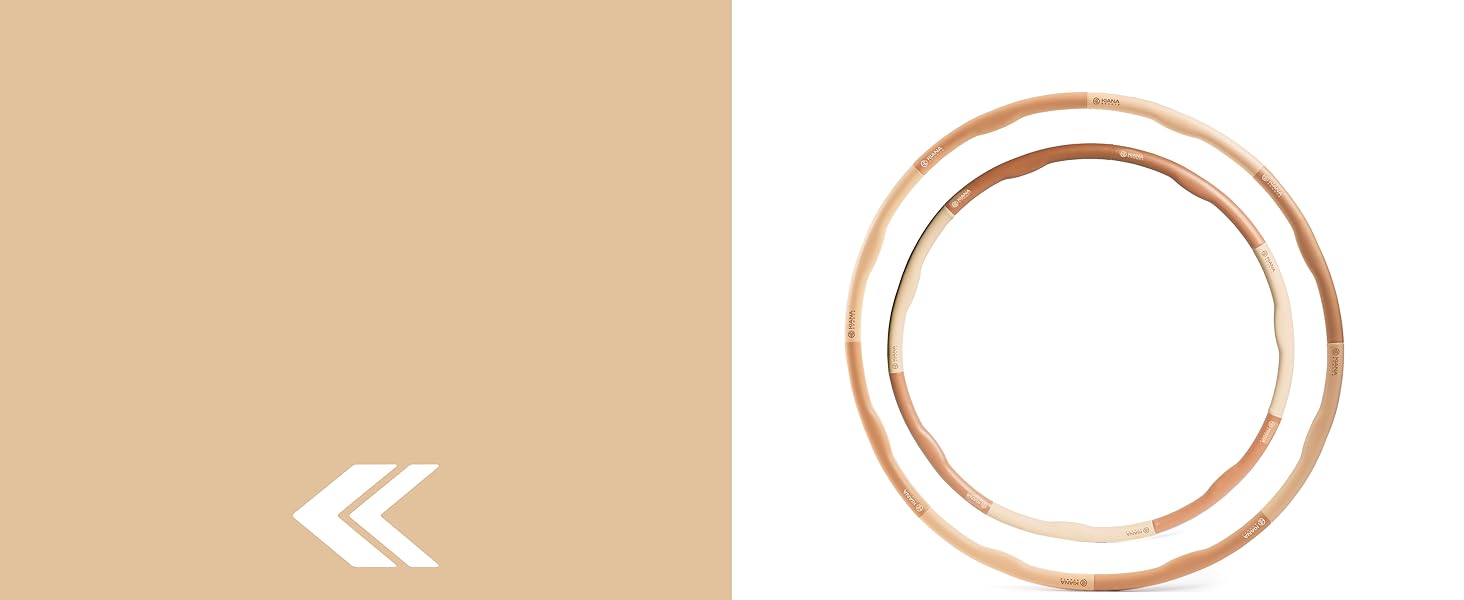 Hula Hoop KIANA SPORTS для схуднення, 1.2 кг - фітнес обруч з німецькою розробкою, хвилястий, коричневий + сумка та план тренувань