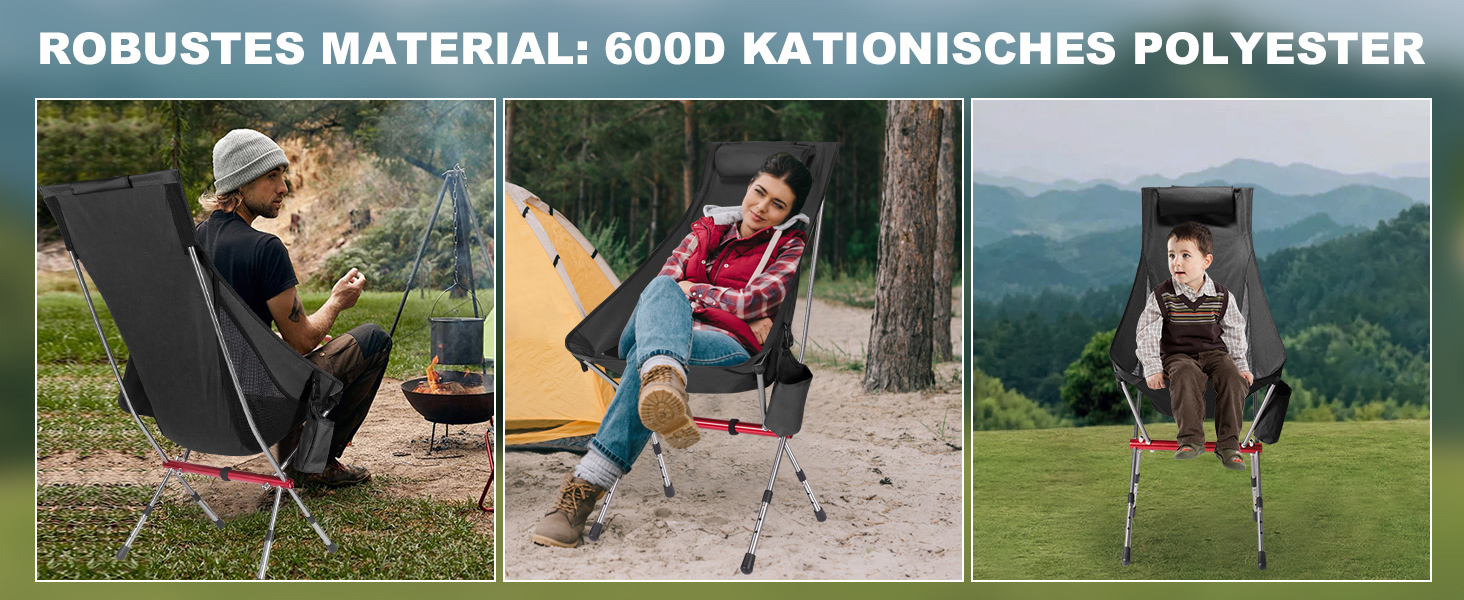 Складний туристичний стільчик Jianyana для відпочинку на природі: риболовля, пляж, сад. Максимальне навантаження 150 кг.