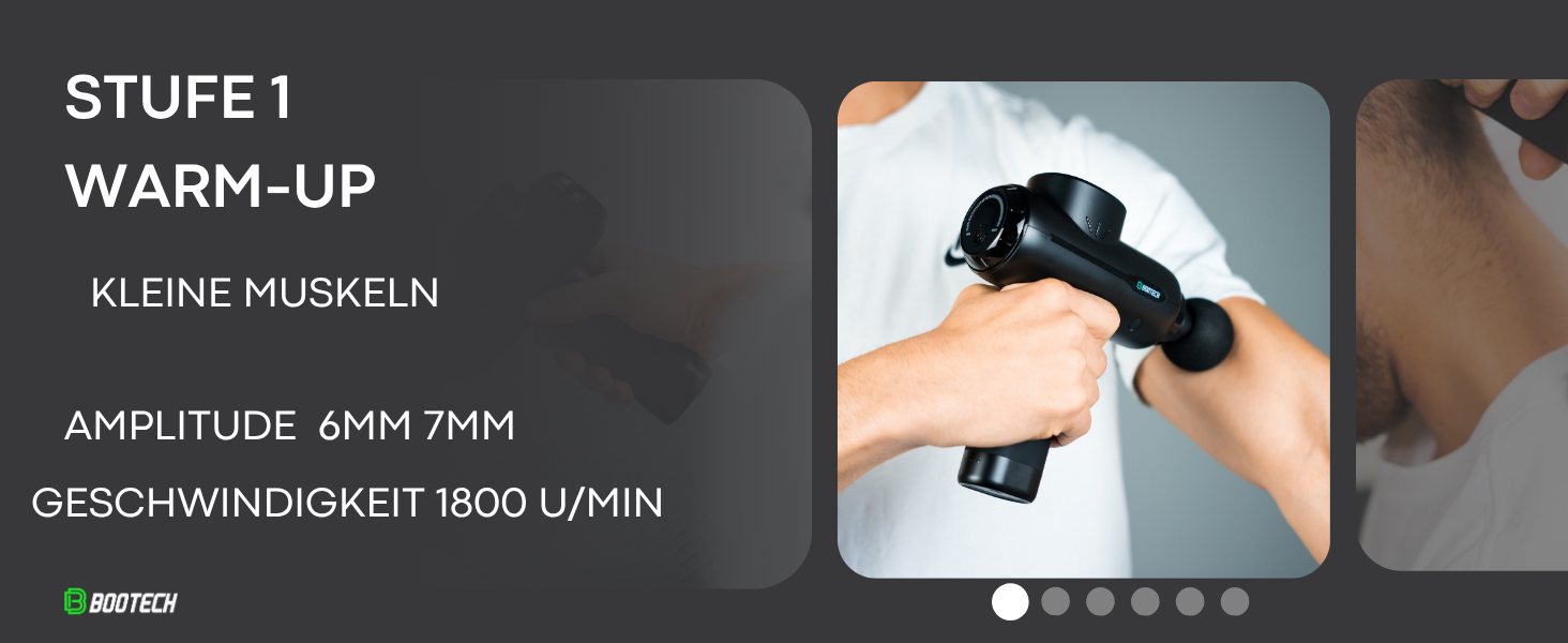 Масажер для м'язів BOOTECH CORE PLUS: тиха масажна пістолета з 6-12 мм амплітудою, 6 насадок, керуванням через додаток, для відновлення та покращення кровообігу
