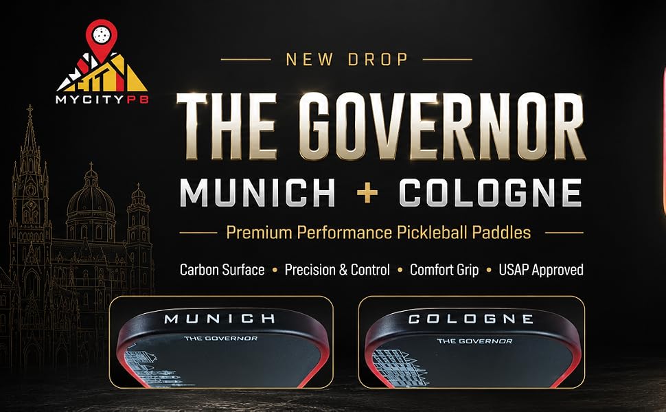 Ракетка для піклболу The Governor London, вуглецеве волокно та скловолокно, 16 мм, біла